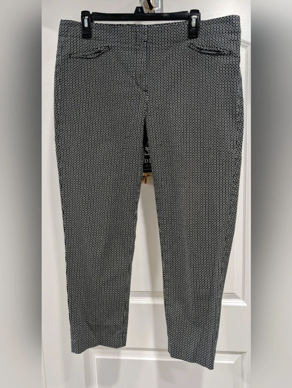 J. Jill Black and White Micro-Patterned Women's Dress Pants Size 14 Like New! - Picture 1 of 5